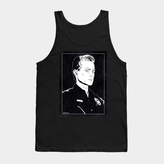 T1000 - Terminator 2 (Black and White) Tank Top by Famous Weirdos